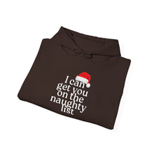 Load image into Gallery viewer, Funny Holiday Hoodie — &quot;I Can Get You on the Naughty List&quot;