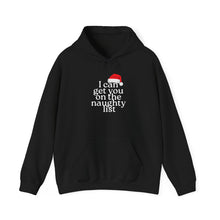 Load image into Gallery viewer, Funny Holiday Hoodie — &quot;I Can Get You on the Naughty List&quot;