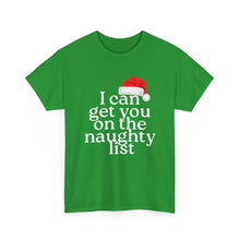 Load image into Gallery viewer, I Can Get You on the Naughty List Long Sleeve Shirt — Funny Christmas Holiday Short-Sleeved Tee